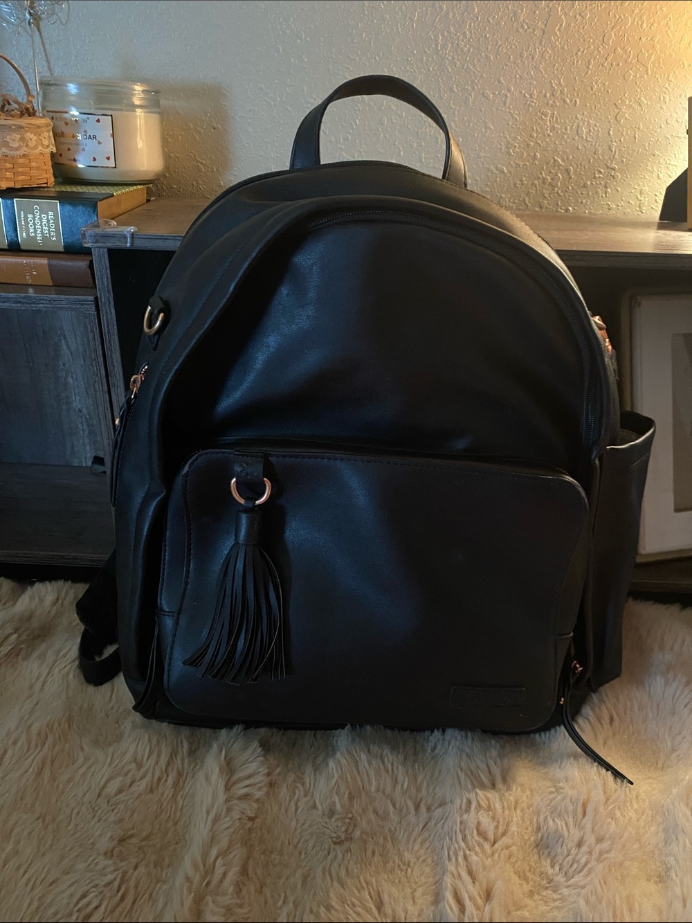Skip Hop Black Faux Leather Pouch
